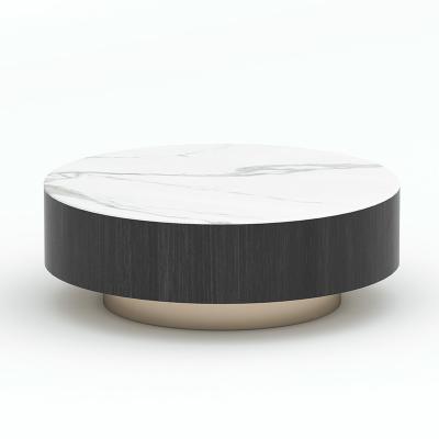 China Modern Round Stone Stainless Steel Marble Top Multifunctional Coffee Table for sale