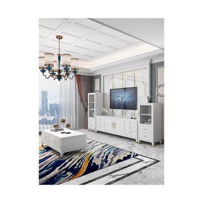 China Modern High Quality Durable Using Various 180x45x52 Modern TV Stand Solid Wood White Cabinet for sale