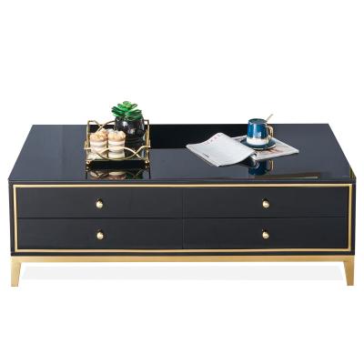 China Modern Nordic Style Small Apartment Mirrored Tea Table TV Cabinet Set Coffee Table for sale