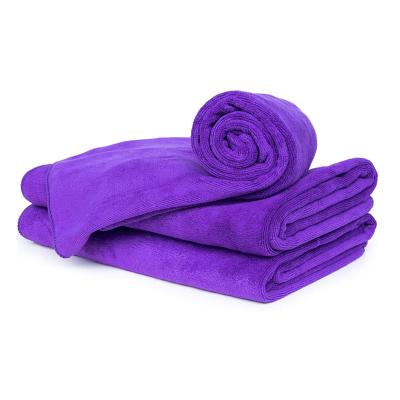 China Sustainable Purple Terry Soft Microfiber Towel Quick Drying Facial Towel for sale