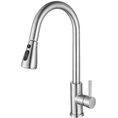 China Pull Out Spray New Product cUPC 2021 Brushed Kitchen Sink Faucet Deck Mount Pull Out Kitchen Faucet for sale