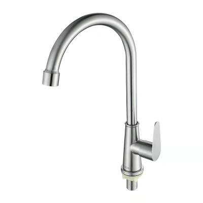 China Other Hot Selling High Quality Single Handle 304 Stainless Steel Cold Water Sink Faucet Kitchen Faucet for sale