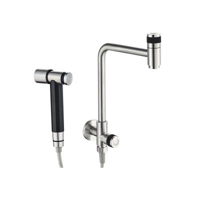 China Hot Selling Modern Stainless Steel Kitchen Sink Single Cold Faucet With Spray Gun Pull Down Kitchen Faucet for sale