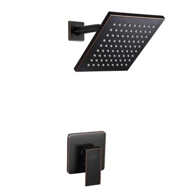 China DQOK Wall Mounted Black Cold Hot Black Brass Mixer Bathroom Square Without Head Shower Squares For House And Hotel for sale