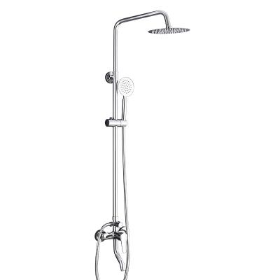 China With Sliding Bar Wall Mount Rainfall Shower Set Concealed Single Handle Bathroom Mixer Panel Hot Cold Shower System for sale