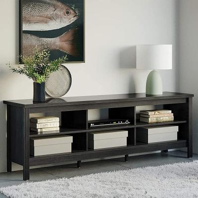 China Black modern style living room media cabinet with storage shelf for sale