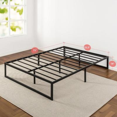 China Wholesale Cheap Black Queen Size Foldable Metal Bed Frames for sale