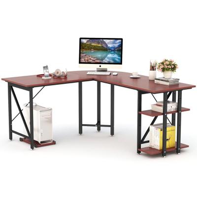 China Other Modern Computer Desk L Shaped Desk With Storage , Corner Desk With Hutch For Home Office for sale