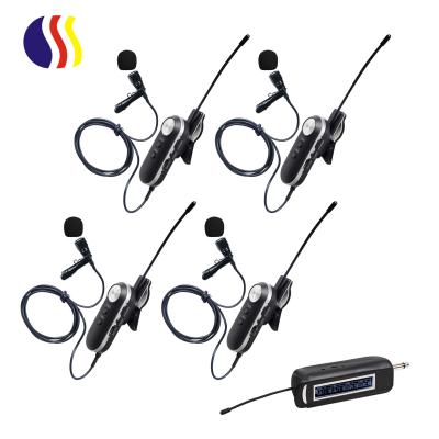 China New Next Lavalier Microphone Wireless Four Channel Wireless Microphone Lavalier Lapel Microphone for sale