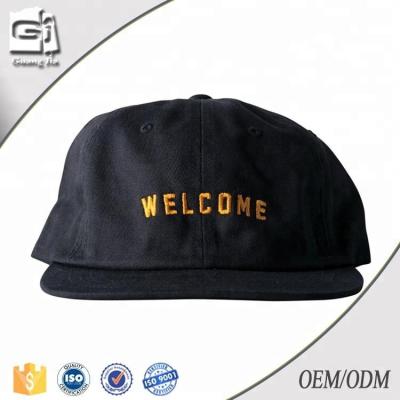 China Custom Guangjia JOINT Embroidery Cotton 6 Panel Unstructured Snapback Manufacturer for sale