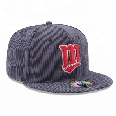 China Guangjia JOINT Custom 3D Embroidery Blue Adjustable Cheap Corduroy Snapback for sale