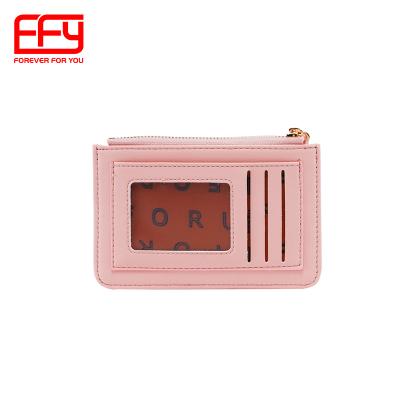 China FFY New Design Anti-theft Slim Zipper Wallet Mix Color Leather Coin Bag With Card Holder For Women for sale