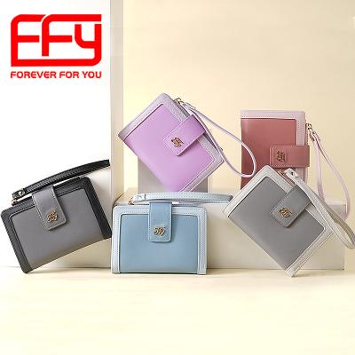 China FFY PU Money Wallet New Arrival PU Ladies Zipper Wallet Cute Purses Anti-theft Ladies Card Short Leather Women's Wallet for sale