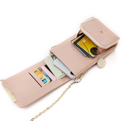 China High Quality Fashion Simple Tassel Shoulder Bags Mobile Phone Cross - Body Bag With Metal Chain for sale