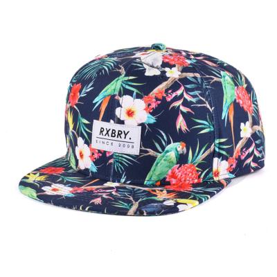 China Wholesale JOINT Logo Floral Material Fashion Unisex Snapback Hat Custom Custom for sale