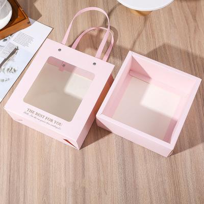 China Good Low Price Sale Open Window Flower Bouquet Packaging Bag Customized Biodegradable Transparent Paper Gift Bag for sale