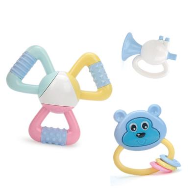 China STUFFED Fun and Cute Handshake Bell Set for Infant Baby Toy Teether Rattle Music Wrist Toy Baby Rattle Set for sale