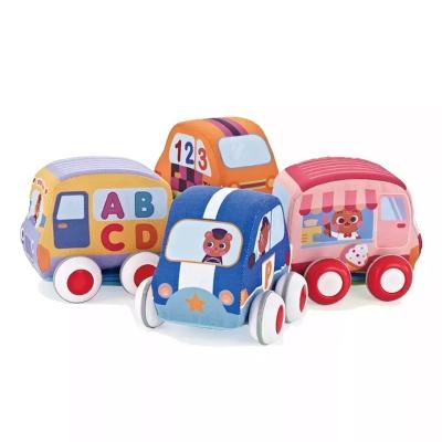 China PP+Sponge+cloth Baby Cartoon Cloth Carriage Puzzle Sliding Removable Soft Plush Stuffed Carriage Set Suitable For Early Childhood Education Toys for sale