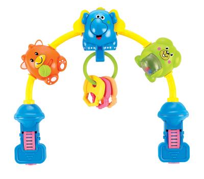 China OEM Musical Safe Colorful Cartoon Animal Plastic Kick Kick Hanging Toddler Infant Baby Play Gym Toy for sale