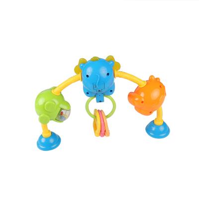 China Musical Early Education Infant Activities 3 Cartoon Animals Music Fitness Rack Baby Game Hanging Plastic Fitness Toys for sale