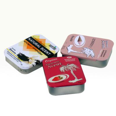 China Customizable Eco - Friendly And Recyclable Food Grade Packaging Small Gift Arc Shape Slide Tin Box For Candles for sale