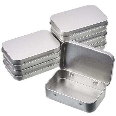 China Small Recyclable Metal Storage Box Organizer Tin Silver Storage Box Case For Money Coin Candy Key for sale