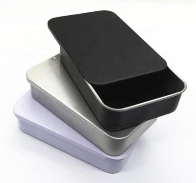 China Large Stock Food Small Empty Rectangular Mint Candy Slide Top Metal Tin Box for sale