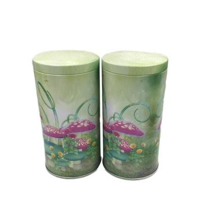 China Popular Style Cylindrical Type Food Empty Tinplate Metal Canister Tea Coffee Cans With Airtight Lid for sale