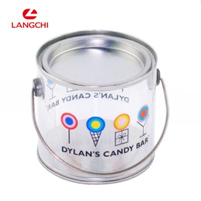 China Eco - Friendly Transparent Round Seal Wholesale Food Plastic Tin Box Packaging for sale