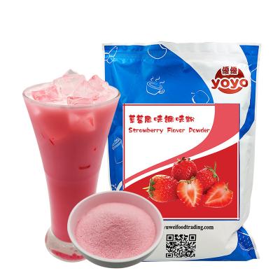 China Natural Bubble Tea Beverage Strawberry Fruit Flavor Powder for sale