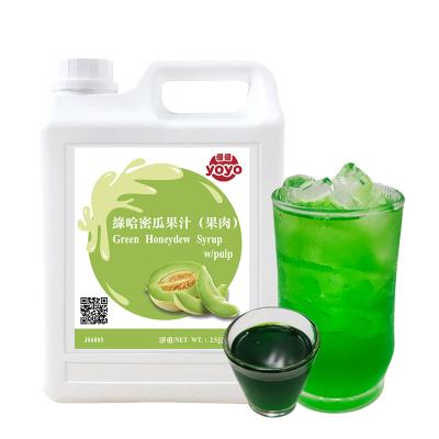 China Concentrated natural fruit syrup green honeydew with pulp for sale