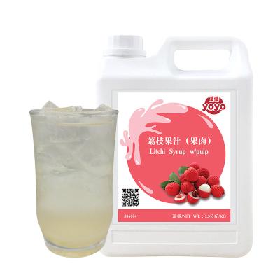 China Natural Fruit Syrup Lychee Flavor Concentrated Syrup With Pulp for sale