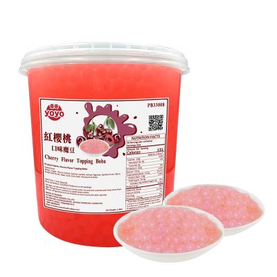 China Famous Taiwan Drinks Taiwan Milk Tea Popping Boba Cherry Flavor Pearl Boba for sale