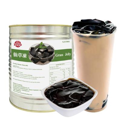 China Natural Bubble Tea Topping Herb Jelly Ready To Eat Mesona Can for sale