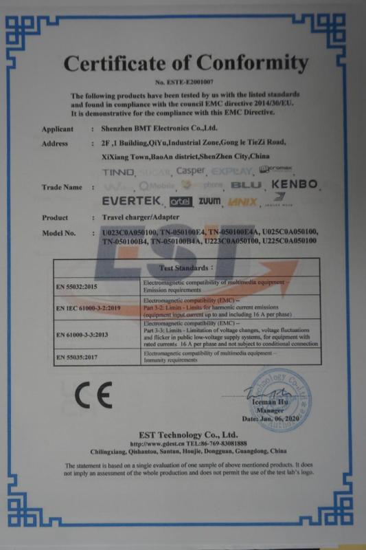 CE - Shenzhen BMT Electronics Co., Ltd.