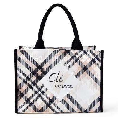 China Fashion ; Reusable; Fashion Waterproof Custom Pvc Coated Polyester Canvas Tote Bag For Women for sale