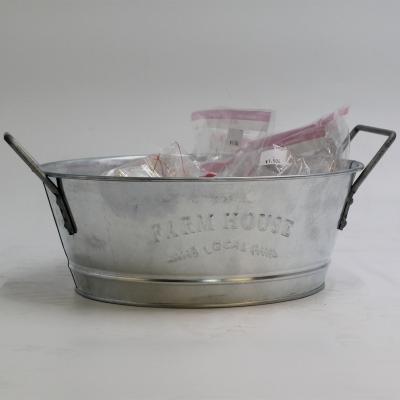 China Metal Storage Tray Bucket Shinning Antique Finishing Traditional Style Customize for sale