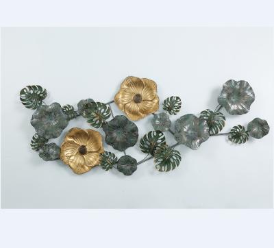 China Iron Minimalist Metal 3D Flowers and Plants Wall Art Decoration Living Room Wall Decoration Hanging Home House for sale