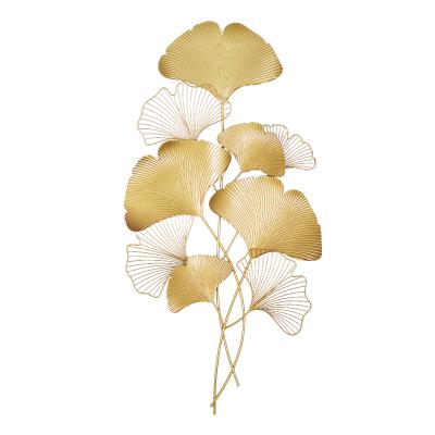 China Moroccan Nordic Wall Accents Light Luxury Decor Art Metal Living Room Decorations 3D Flower Gold Wall For Home for sale