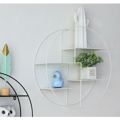 China Hot Selling Home Decorative Rack Stocked Art Gold Metal Wall Rack Nordic Vintage Wall Mounted Shelf Storage Rack for sale