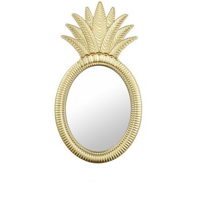 China Contemporary Home Decorative Luxury Oval Wall Mirror Pineapple Pattern Wall Art Wall Art Living Room Decor Mirror for sale