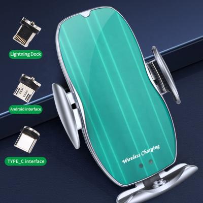 China Car Magnetic Universal Full Automatic Wireless Charger Car Phone Styling Auto Phone Holder for sale