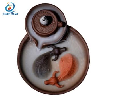 China Fish Pond Backflow Incense Burner Home Decor, Handmade Ceramic Incense Cone Backflow Sticks Holder Home Decor for sale