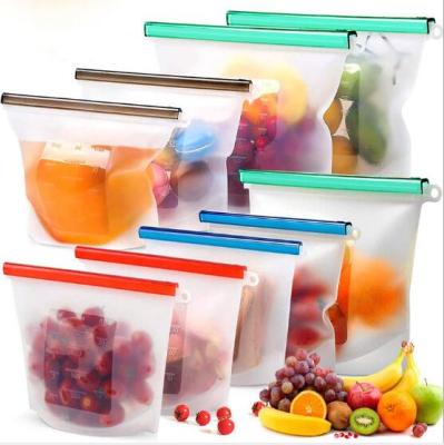 China New Design Kitchen Microwave Grade Sustainable Hots Sales 5ml Clear Package 1000 Large Reusable Silicone Food Storage Bag With Holder for sale