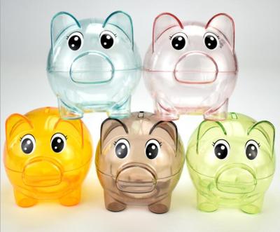 China Eco-Friendly Wholesales Good Quality Fashion Hot Sale Plastic Promotional Hog Shaped Plasticpiggy Bank Coin Boxes for sale