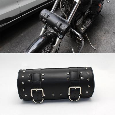 China Brown Motorcycle Waterproof Universal Black Leather Front Rear Electric Scooter Bag Rear Bag For Citycoco Chopper Scooter for sale