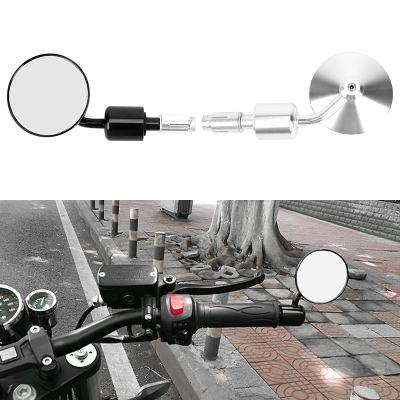 China Universal Durable Longevity Aluminum Alloy Motorcycle Modified Flat Rearview Mirror Motorcycle Accessories For Cafe Racer Chopper Cruiser Bike for sale