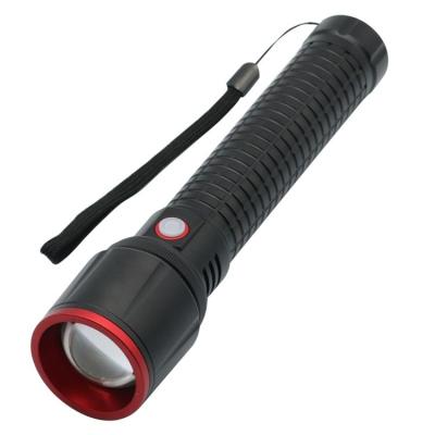 China High Power 6000K Camping Rotating USB Rechargeable Tactical Flashlight With Indicator Light for sale