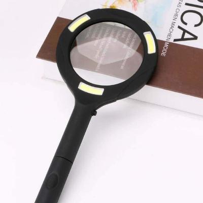 China Reading Magnifying Glass 3X Lupa Magnifier Hand Magnifier with LED Light for sale