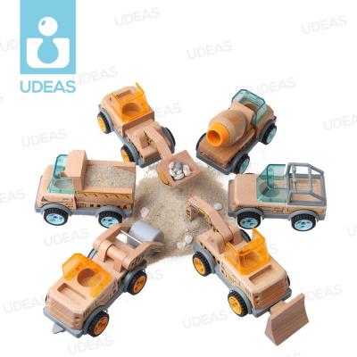 China Wooden Car Toy Transformable Vehicle Water Varnish Construction in Wood and Bamboo Material DIY Assembled Cars for sale